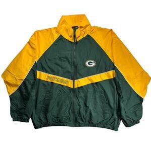 Vintage GameDay Green Bay Packers NFL Windbreaker Men's XXL Logo Athletic Jacket